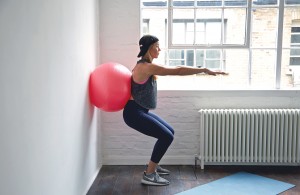 Wall squats with Fitaball